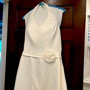 Classy, understated, ivory wedding dress size 16
